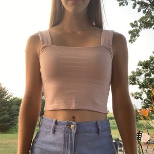 Aeropostale Pink Square Cropped Tank Top